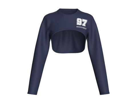 M&auml;dchen-Basketball-Langarm-Crop-Top 3D Modell