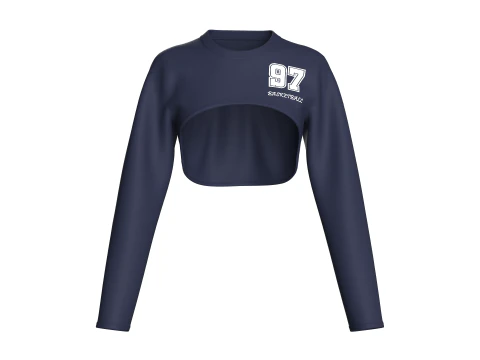 Top curto de manga comprida para basquete feminino Modelo 3D