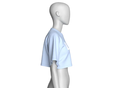 Girls Cropped Tshirt - LOVE 3D Model