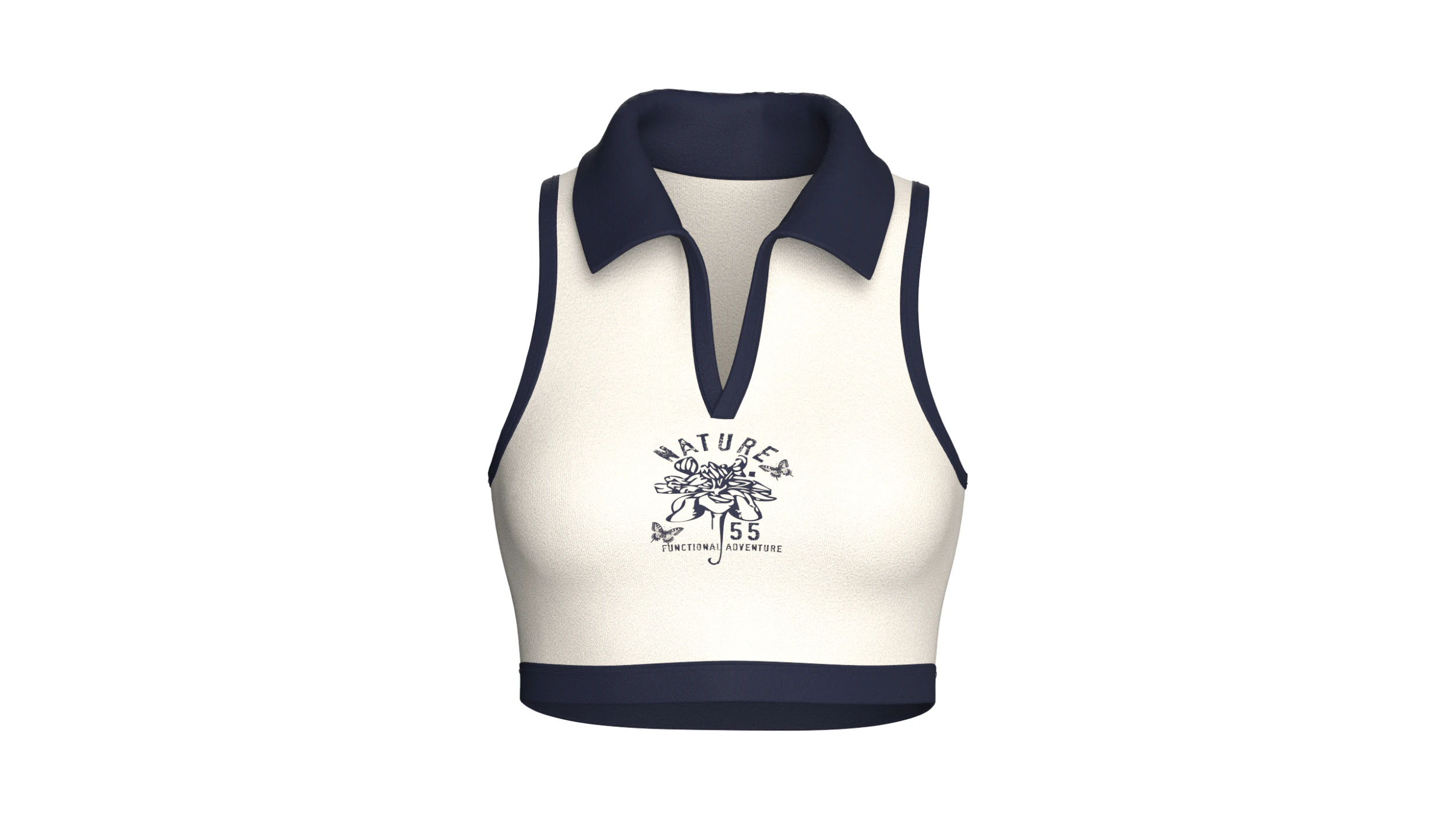 Girls Printed Sleeve Less Crop Top - Nature 3D Model .c4d .max .obj .3ds .fbx .stl .blend