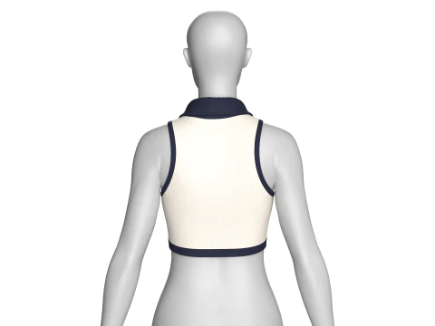 Girls Printed Sleeve Less Crop Top - Nature 3D Model
