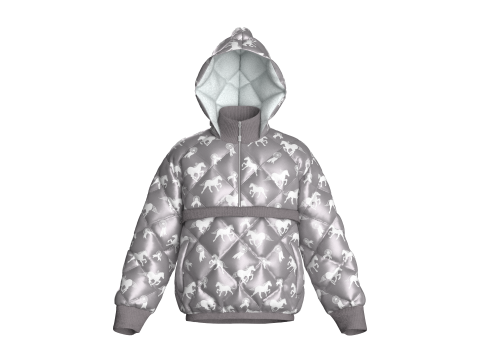 Męska zimowa kurtka puchowa z kapturem i nadrukiem Model 3D