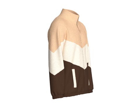 Men 3 Ton Zip Jacket With Elastic Bottom 3D Model