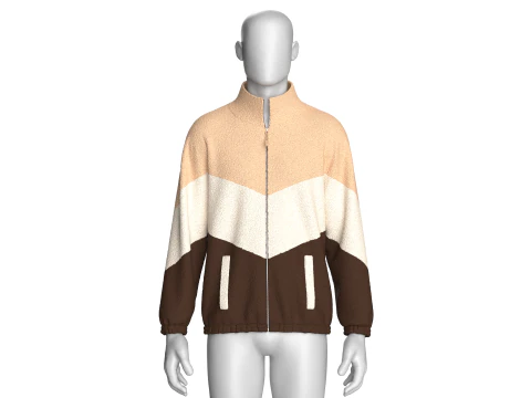 Men 3 Ton Zip Jacket With Elastic Bottom 3D Model