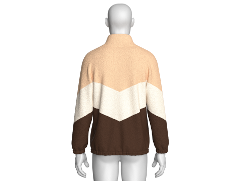 Men 3 Ton Zip Jacket With Elastic Bottom 3D Model