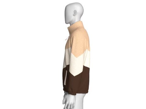 Men 3 Ton Zip Jacket With Elastic Bottom 3D Model