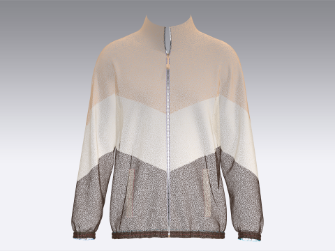 Men 3 Ton Zip Jacket With Elastic Bottom 3D Model