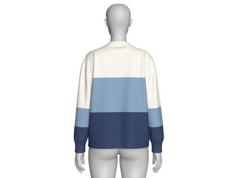 Girls 3 Ton Sweater With Patch 3D Model
