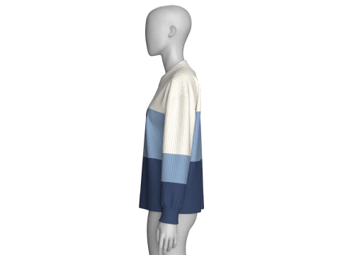 Girls 3 Ton Sweater With Patch 3D Model