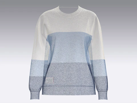 Girls 3 Ton Sweater With Patch 3D Model