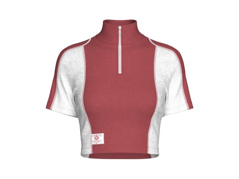 Top corto deportivo para ni&ntilde;as con parche Modelo 3D