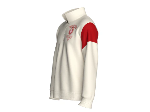 Jaqueta masculina estampada com meio z&iacute;per - TOKYO Modelo 3D