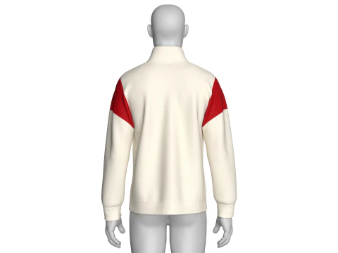 Jaqueta masculina estampada com meio z&iacute;per - TOKYO Modelo 3D