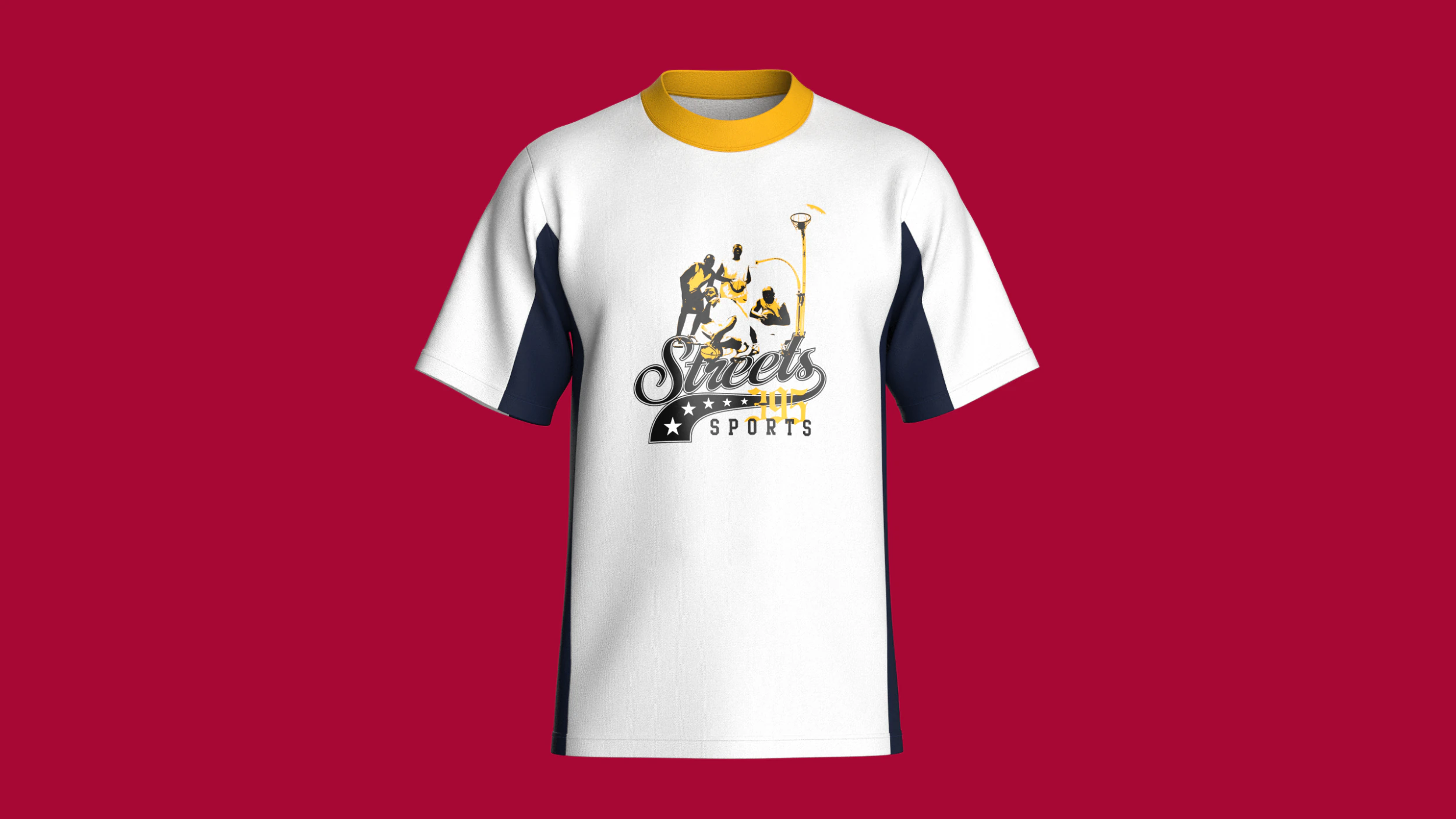 Men Printed Basketball Tshirt - Streets Sports 3D Model .c4d .max .obj .3ds .fbx .stl .blend 