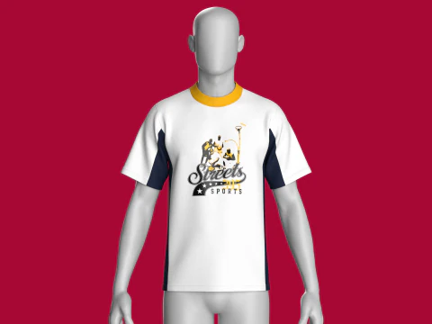 Men Printed Basketball Tshirt - Streets Sports 3D Model