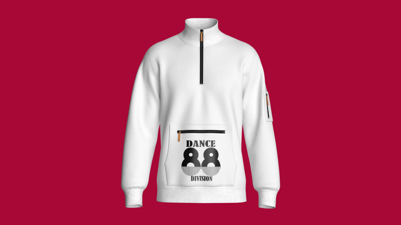 Men Half Zip Jacket With Printed Kangaroo Pocket 3D Model .c4d .max .obj .3ds .fbx .stl .blend 