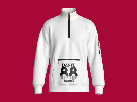 Giacca da uomo con mezza zip e tasca a marsupio stampata Modello 3D