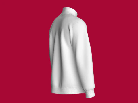 Jaqueta masculina meio z&iacute;per com bolso canguru estampado Modelo 3D