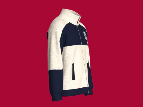 Men 2 Ton Printed Jacket With Sherpa 3D Model