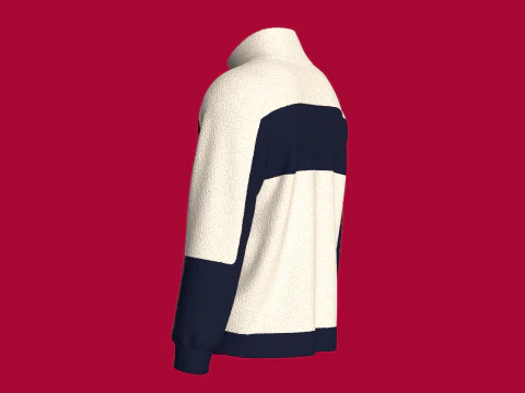 Men 2 Ton Printed Jacket With Sherpa 3D Model