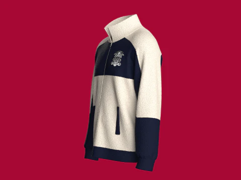 Men 2 Ton Printed Jacket With Sherpa 3D Model