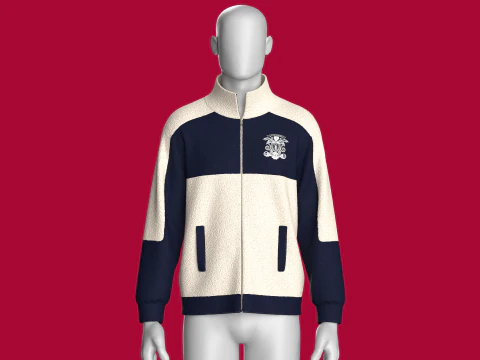 Men 2 Ton Printed Jacket With Sherpa 3D Model