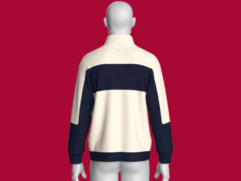 Men 2 Ton Printed Jacket With Sherpa 3D Model
