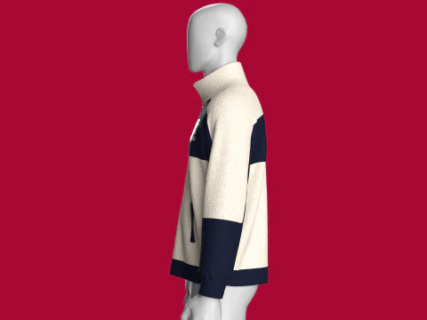 Men 2 Ton Printed Jacket With Sherpa 3D Model