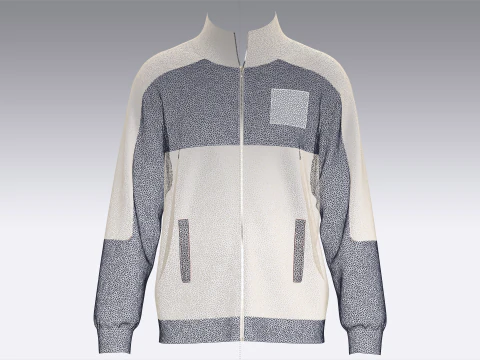 Men 2 Ton Printed Jacket With Sherpa 3D Model