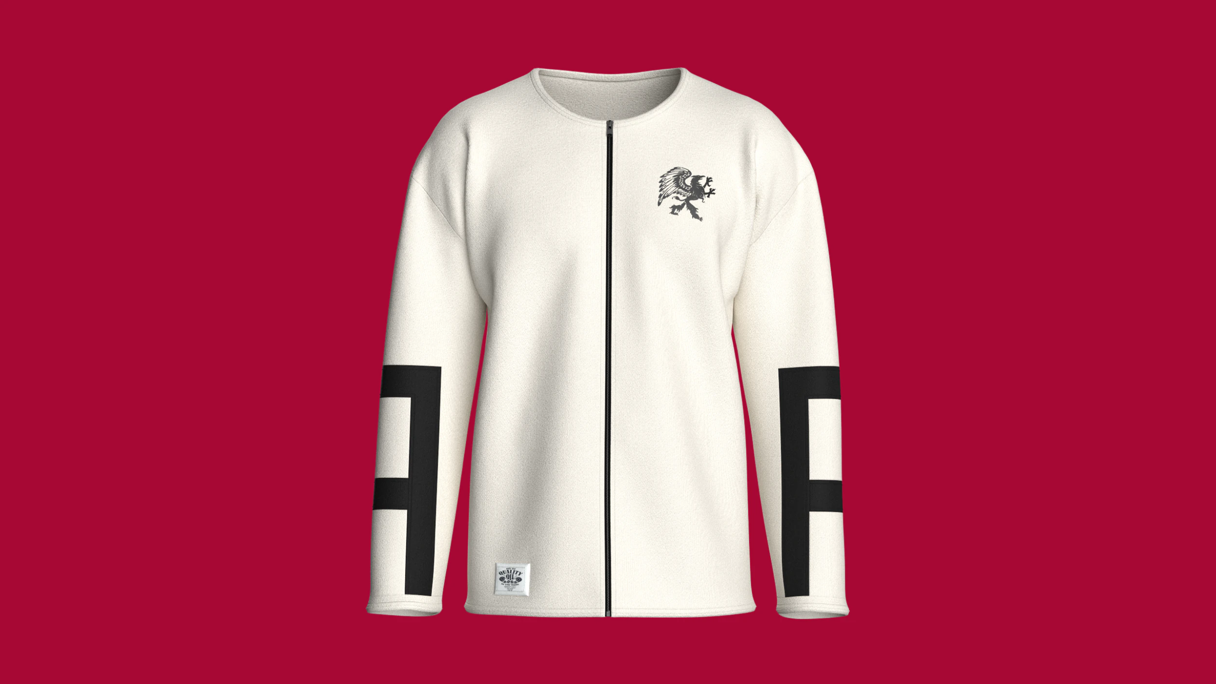 Men Printed Zip Sweatshirt With Patch 3D Model .c4d .max .obj .3ds .fbx .stl .blend 