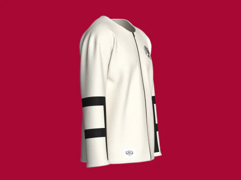 Men Printed Zip Sweatshirt With Patch 3D Model