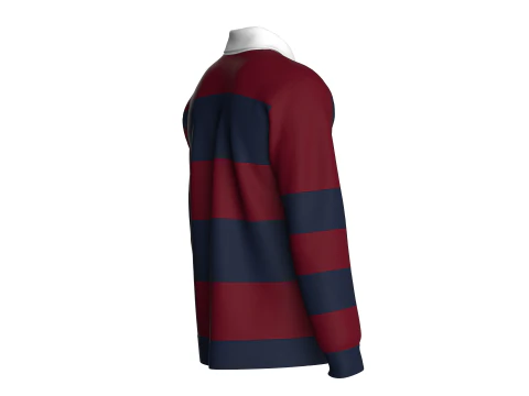 Men Printed Polo Sweatshirt With Patch 3D Model
