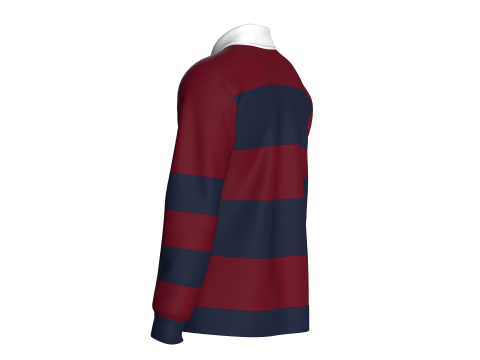 Men Printed Polo Sweatshirt With Patch 3D Model