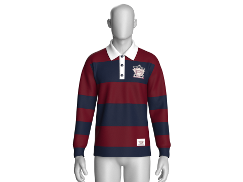 Men Printed Polo Sweatshirt With Patch 3D Model