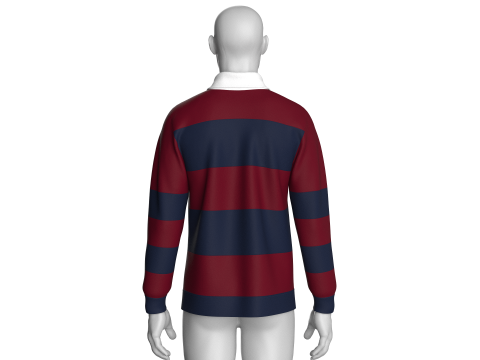 Men Printed Polo Sweatshirt With Patch 3D Model