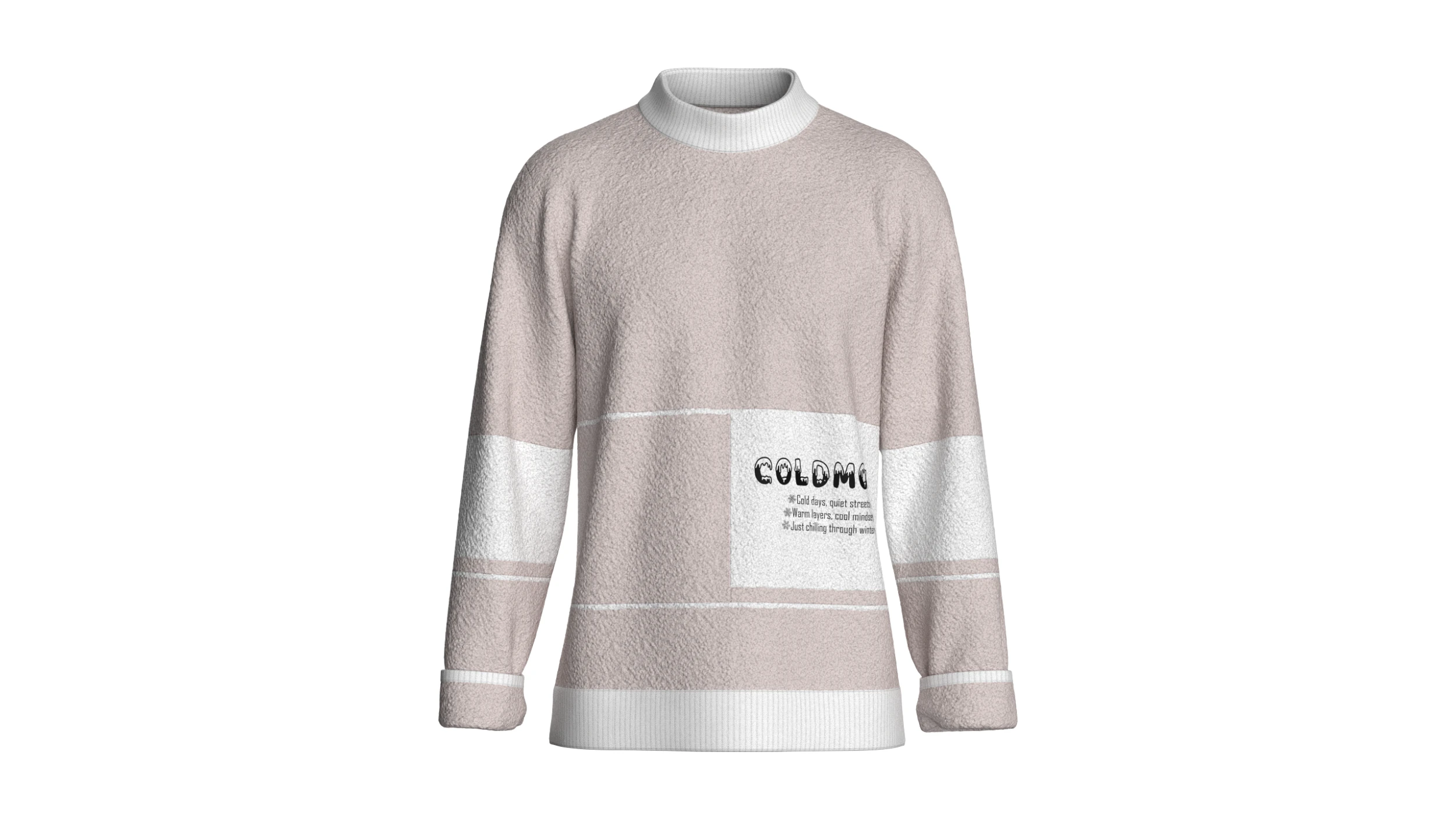 Men Printed Sweatshirt With Sherpa - CLODMODE 3D Model .c4d .max .obj .3ds .fbx .stl .blend 