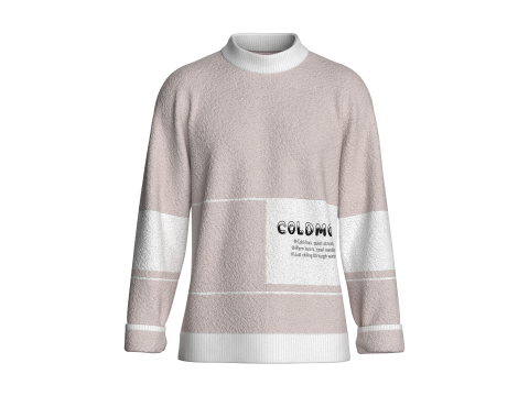 Чоловічий світшот із принтом і шерпою - CLODMODE 3D Модель