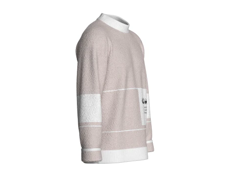 Men Printed Sweatshirt With Sherpa - CLODMODE 3D Model