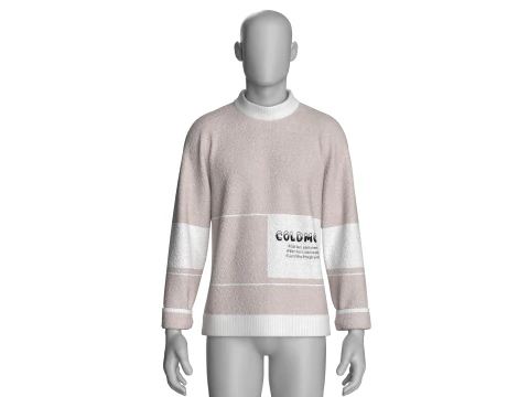 Men Printed Sweatshirt With Sherpa - CLODMODE 3D Model