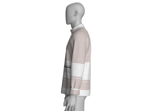 Men Printed Sweatshirt With Sherpa - CLODMODE 3D Model