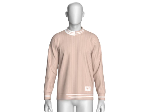 Men Tipping Sweatshirt With Patch 3D Model