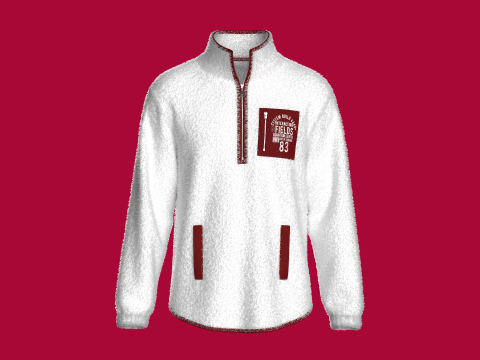 Sherpa-jack voor heren met bedrukte zak met ritssluiting 3D Model