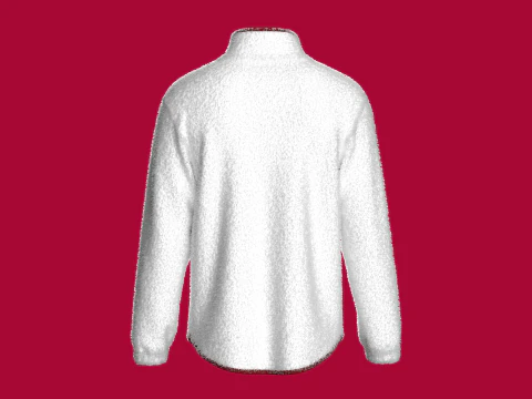 Jaqueta masculina Sherpa com bolso com z&iacute;per estampado Modelo 3D