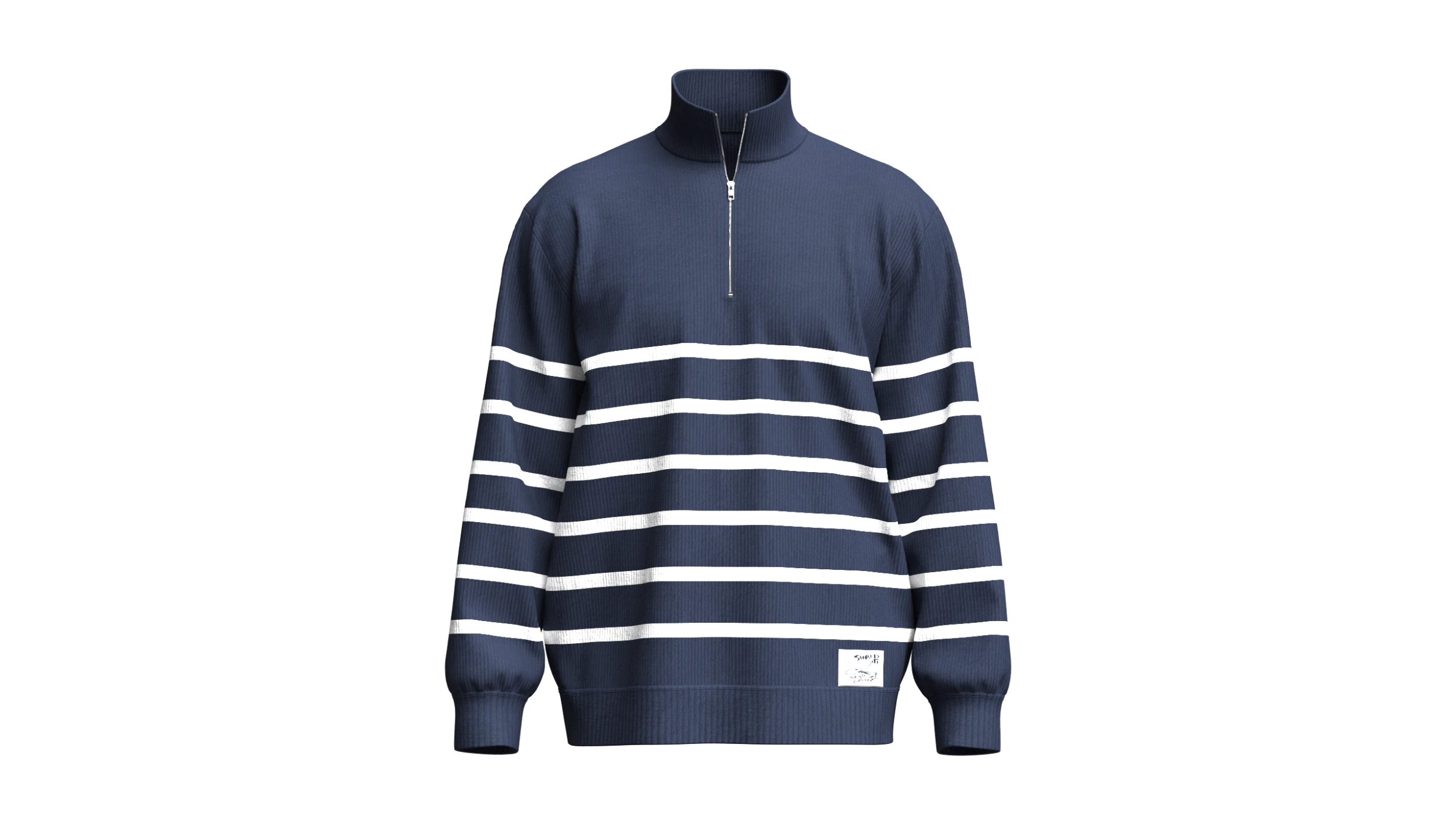 Men Sweat Jacket With Patch 3D Model .c4d .max .obj .3ds .fbx .stl .blend 