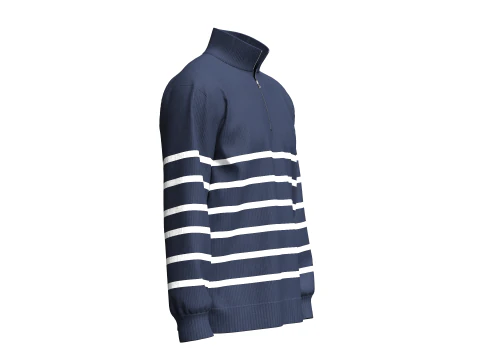 Men Sweat Jacket With Patch 3D Model