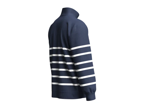 Men Sweat Jacket With Patch 3D Model