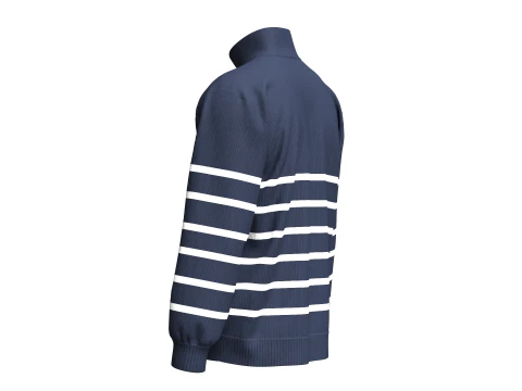 Men Sweat Jacket With Patch 3D Model