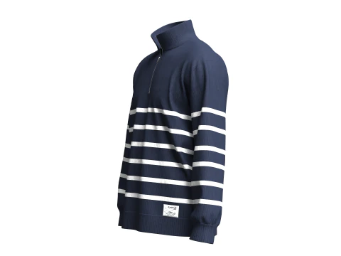 Men Sweat Jacket With Patch 3D Model