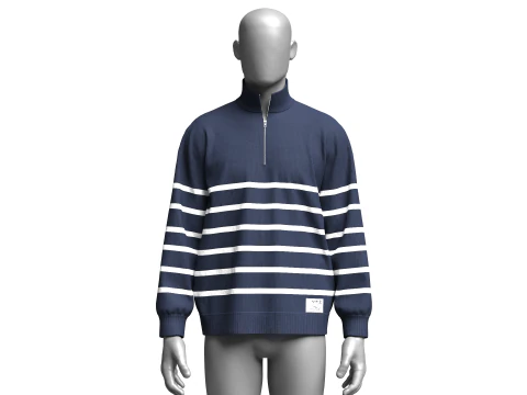 Men Sweat Jacket With Patch 3D Model