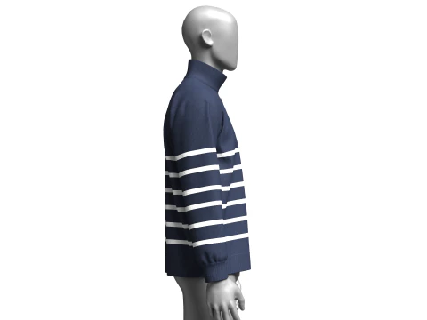 Men Sweat Jacket With Patch 3D Model